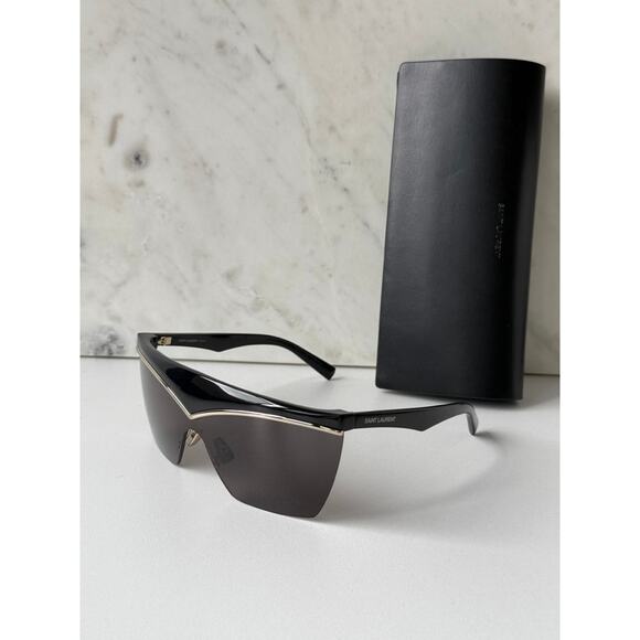 NEW Saint Laurent SL614 Oversized Black Gold Sunglasses main image 6